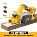 Cordless 3-1/4" Electric Hand Planer Compatible with Dewalt 20V Battery (No Battery!!) 15000RPM Power Wood Planer for Woodworking Carpentry and Home DIY Edge