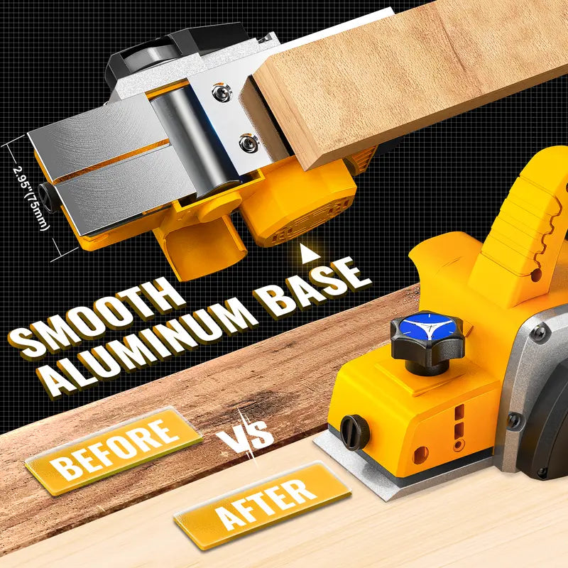 Cordless 3-1/4" Electric Hand Planer Compatible with Dewalt 20V Battery (No Battery!!) 15000RPM Power Wood Planer for Woodworking Carpentry and Home DIY Edge