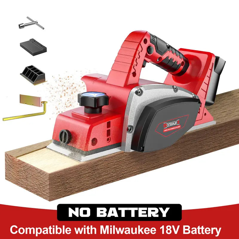 Cordless 3-1/4" Electric Hand Planer Compatible with Dewalt 20V Battery (No Battery!!) 15000RPM Power Wood Planer for Woodworking Carpentry and Home DIY Edge