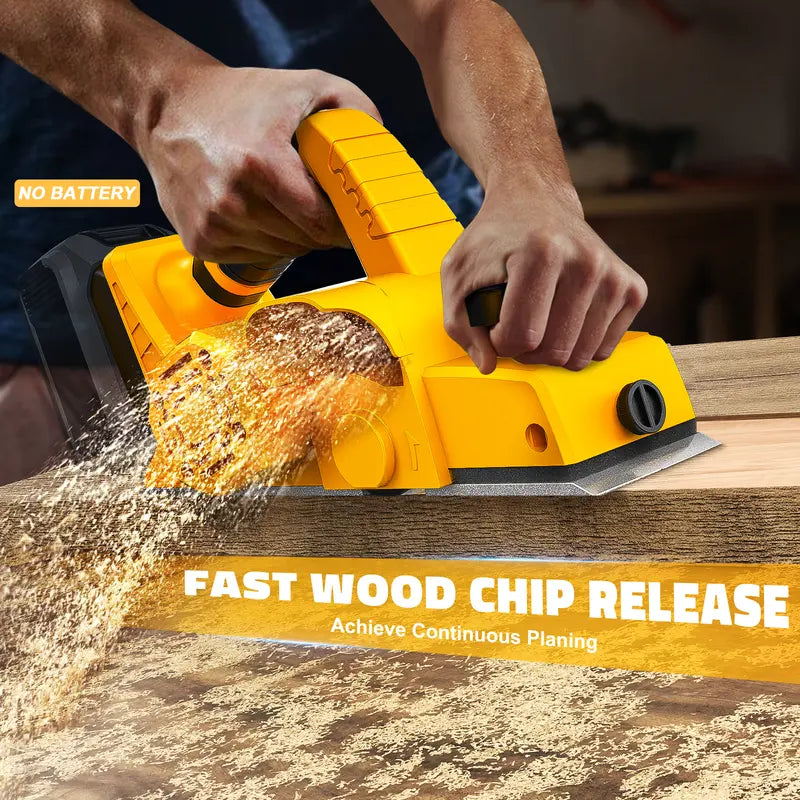 Cordless 3-1/4" Electric Hand Planer Compatible with Dewalt 20V Battery (No Battery!!) 15000RPM Power Wood Planer for Woodworking Carpentry and Home DIY Edge
